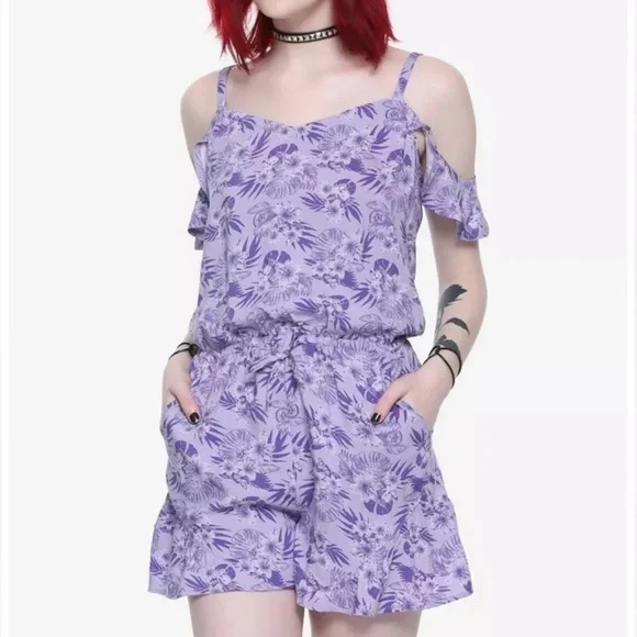 NWT Disney The Little Mermaid Ariel Off Cold Shoulder Romper - Picture 4 of 9